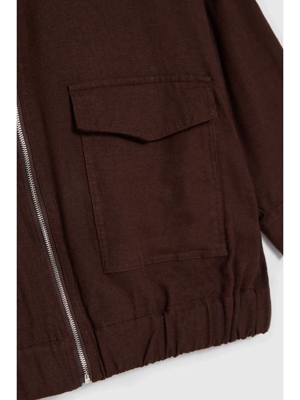 Moodo Bunda s lnem hnědá Moodo