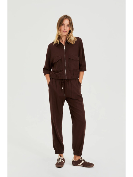 Moodo Hladké kalhoty hnědé Moodo