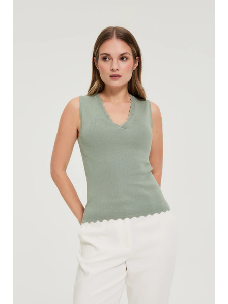 Moodo Hladký olivový top Moodo