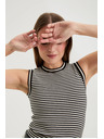 Moodo Top v pruzích bílo černý Moodo