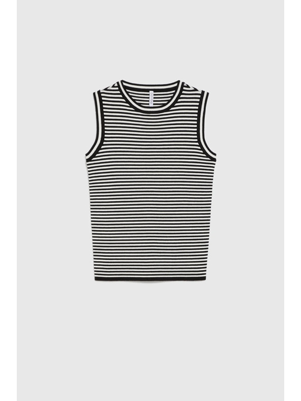 Moodo Top v pruzích bílo černý Moodo