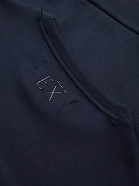 Ombre Clothing Pánská mikina s lesklým potiskem na hrudi - tmavě modrá V4 OM-SNBC-0199 Ombre Clothing