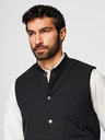 Ombre Clothing Pánská ležérní vesta bez rukávů se svislým prošíváním - černá V1 OM-JAVJ-0323 Ombre Clothing