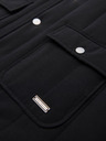 Ombre Clothing Pánská ležérní vesta bez rukávů se svislým prošíváním - černá V1 OM-JAVJ-0323 Ombre Clothing