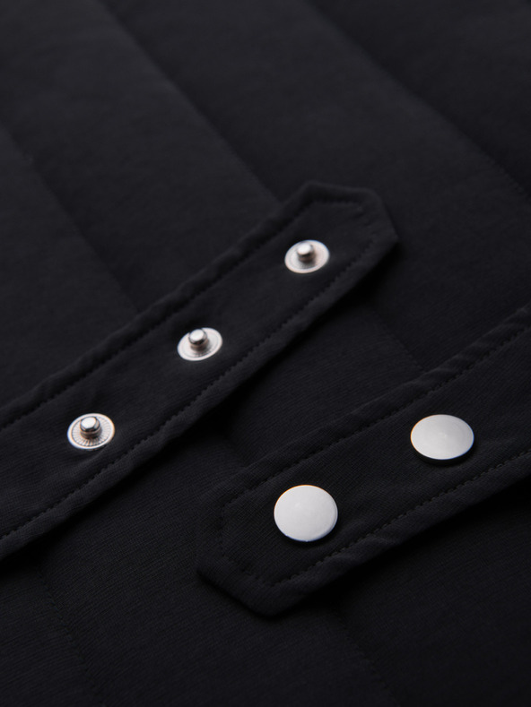 Ombre Clothing Pánská ležérní vesta bez rukávů se svislým prošíváním - černá V1 OM-JAVJ-0323 Ombre Clothing