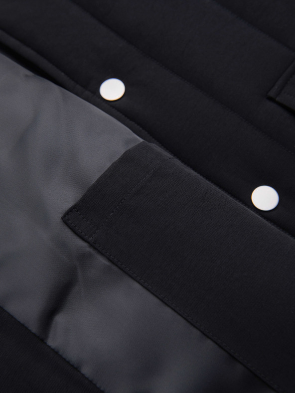 Ombre Clothing Pánská ležérní vesta bez rukávů se svislým prošíváním - černá V1 OM-JAVJ-0323 Ombre Clothing