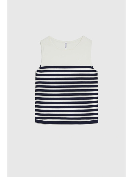 Moodo Bílý pruhovaný top Moodo