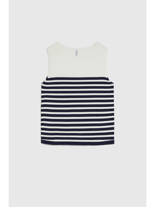 Moodo Bílý pruhovaný top Moodo