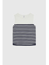 Moodo Bílý pruhovaný top Moodo