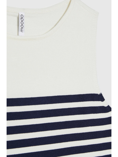 Moodo Bílý pruhovaný top Moodo