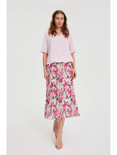 Moodo Vzorovaná midi sukně béžová Moodo