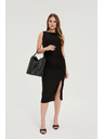 Moodo Přiléhavé šaty se sklady černé Moodo
