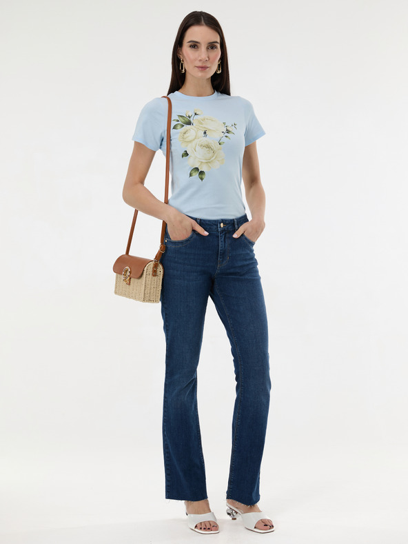 Orsay Světle modré dámské tričko s potiskem ORSAY