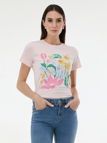 Orsay Světle růžové dámské tričko s potiskem ORSAY