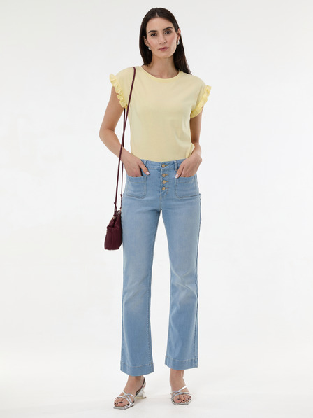 Orsay Žluté dámské tričko s krátkým rukávem ORSAY