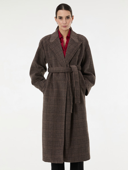 Orsay Hnědý dlouhý dámský kabát ORSAY