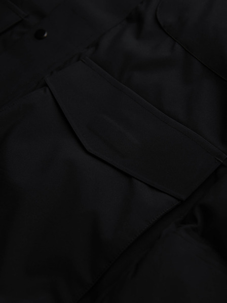 Ombre Clothing Pánská zimní bunda s odnímatelnou kapucí z nepromokavé tkaniny - černá V3 OM-JAHP-0306 Ombre Clothing