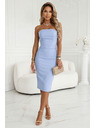 numoco Korzetové pouzdrové midi šaty s páskem - světle modré