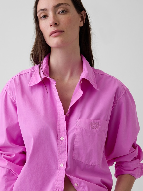 GAP Oversize popelínová košile s logem Big Shirt GAP