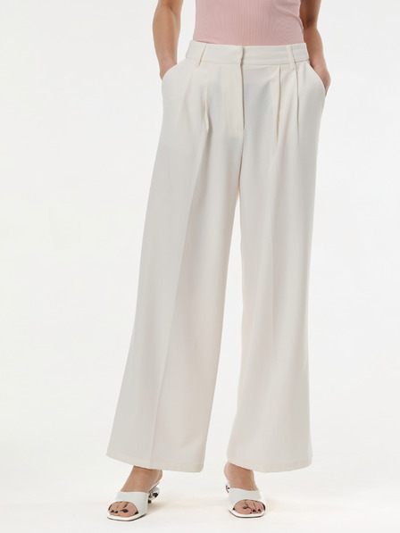 Orsay Krémové dámské široké kalhoty ORSAY