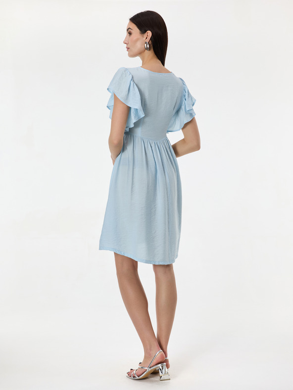 Orsay Světle modré dámské šaty ke kolenům ORSAY