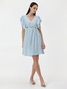 Orsay Světle modré dámské šaty ke kolenům ORSAY