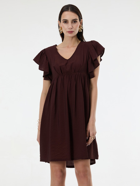 Orsay Tmavě hnědé dámské šaty ke kolenům ORSAY