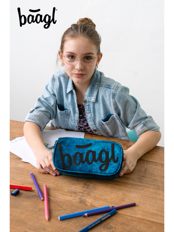 BAAGL  Modrý školní penál etue Baagl Ocean
