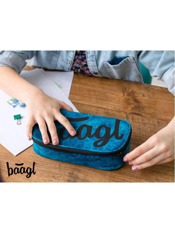 BAAGL  Modrý školní penál etue Baagl Ocean