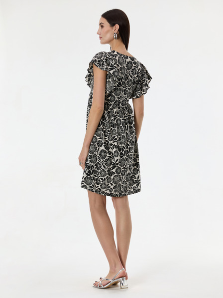 Orsay Černé dámské vzorované šaty ke kolenům ORSAY