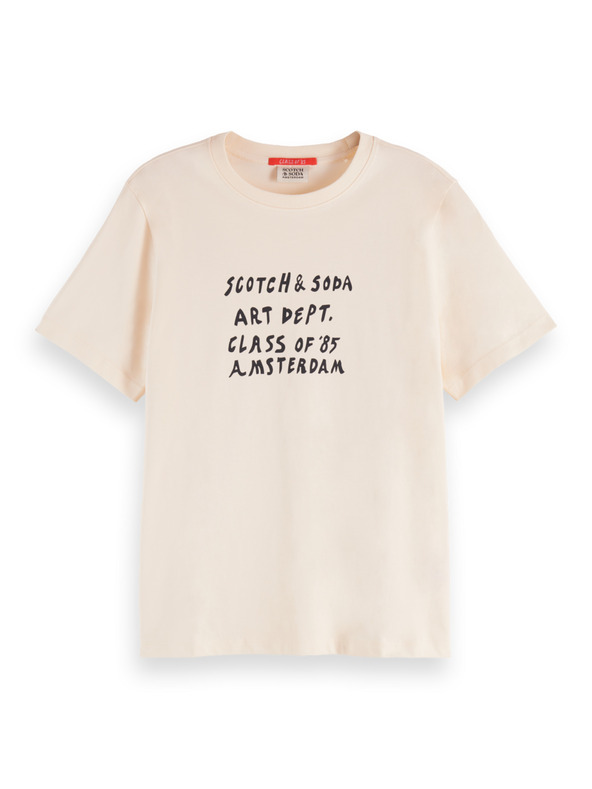 Scotch & Soda Dámské krémové triko s nápisem