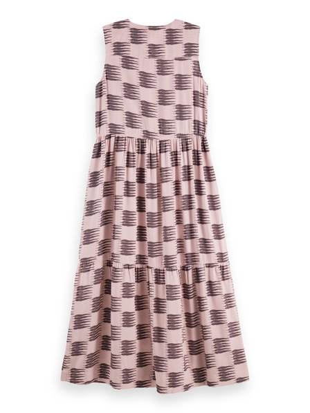 Scotch & Soda Růžové vzorované šaty