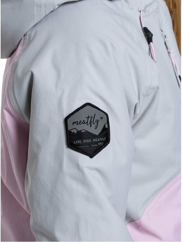 Meatfly Meatfly dětská SNB & SKI bunda Deliah Grey/Pastel Pink