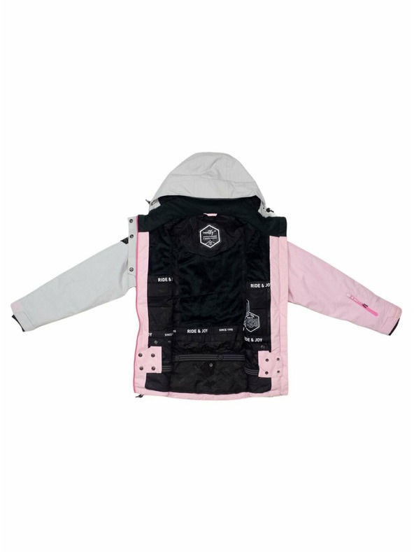 Meatfly Meatfly dětská SNB & SKI bunda Deliah Grey/Pastel Pink