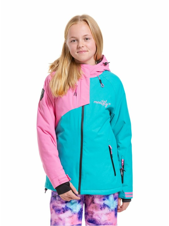 Meatfly Meatfly dětská SNB & SKI bunda Deliah Hot Pink/Turquoise