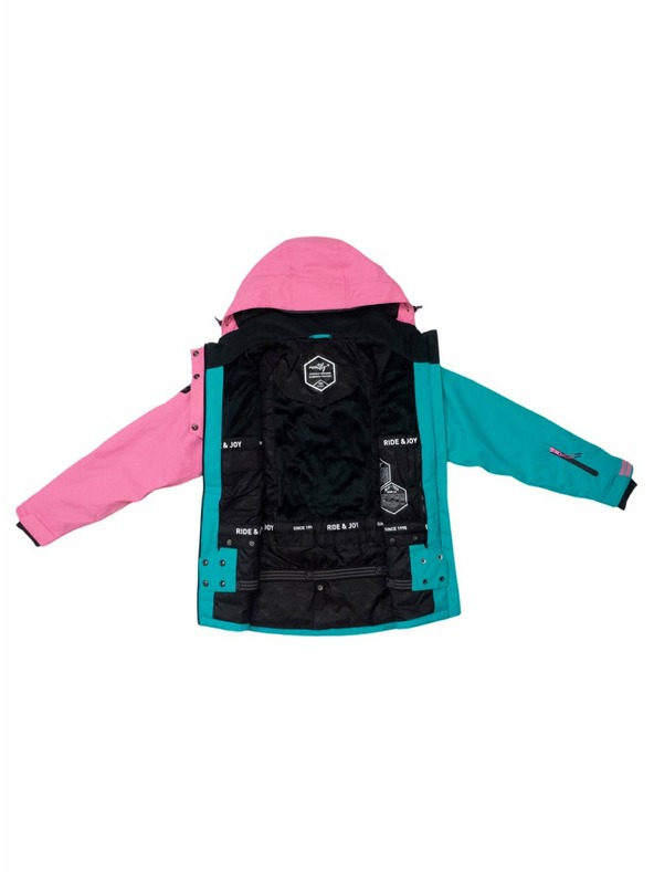 Meatfly Meatfly dětská SNB & SKI bunda Deliah Hot Pink/Turquoise