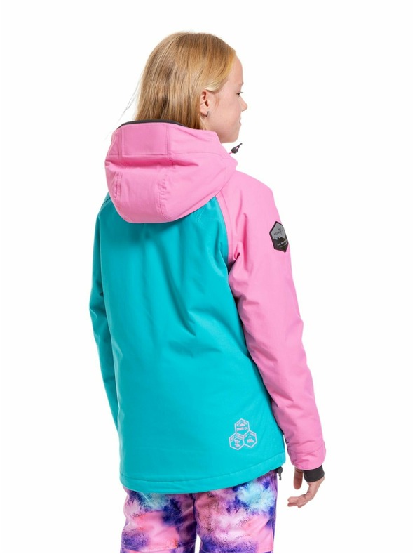 Meatfly Meatfly dětská SNB & SKI bunda Deliah Hot Pink/Turquoise