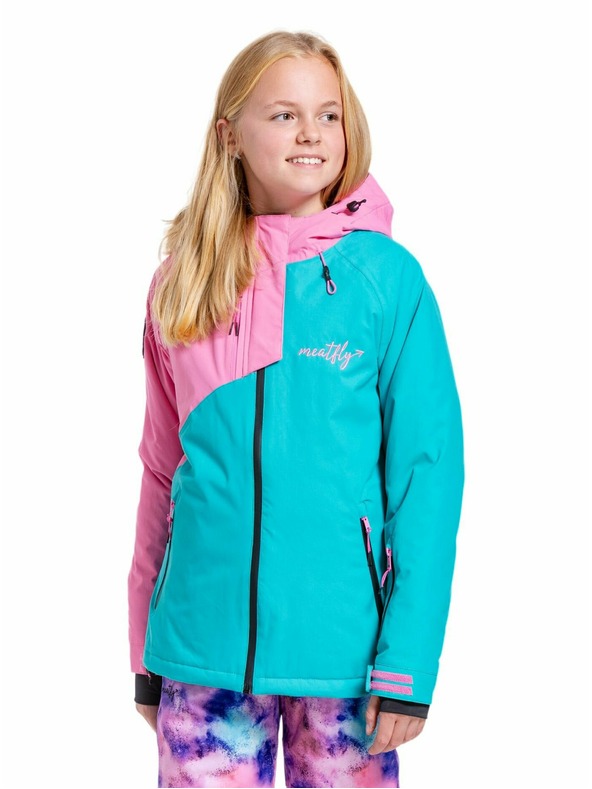 Meatfly Meatfly dětská SNB & SKI bunda Deliah Hot Pink/Turquoise