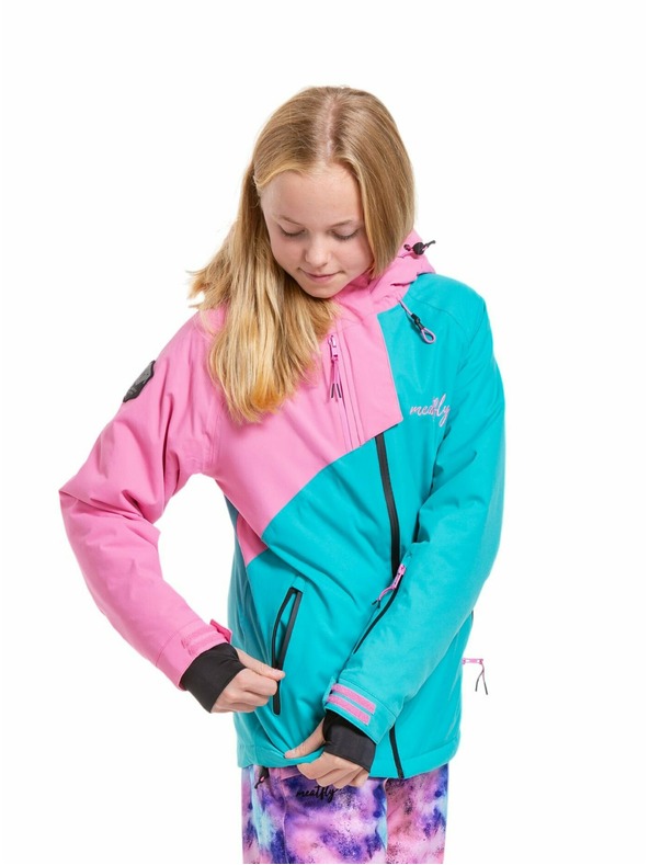 Meatfly Meatfly dětská SNB & SKI bunda Deliah Hot Pink/Turquoise