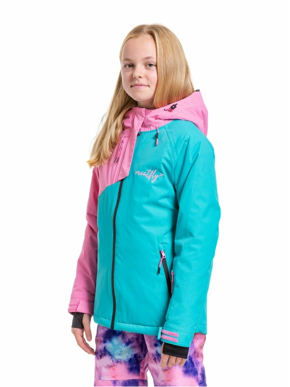 Meatfly Meatfly dětská SNB & SKI bunda Deliah Hot Pink/Turquoise