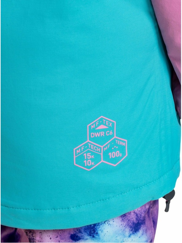 Meatfly Meatfly dětská SNB & SKI bunda Deliah Hot Pink/Turquoise