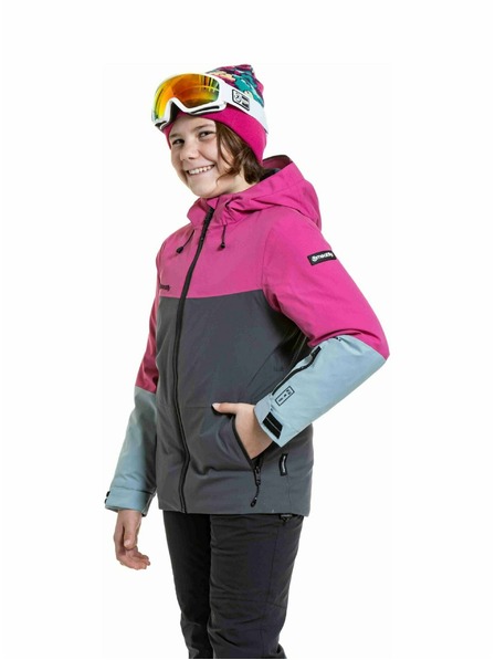 Meatfly Meatfly dětská SNB & SKI bunda Deliah Grey Dark / Pink