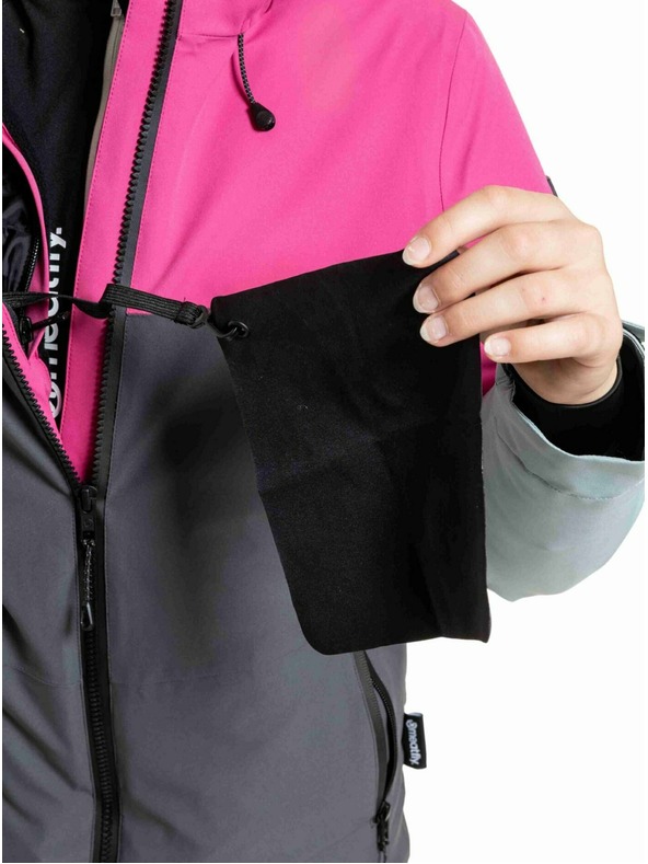 Meatfly Meatfly dětská SNB & SKI bunda Deliah Grey Dark / Pink