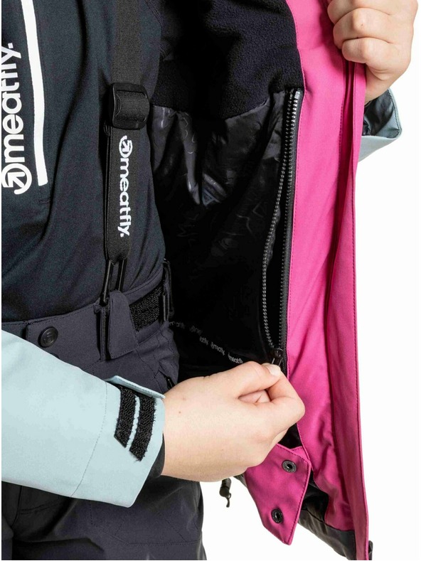 Meatfly Meatfly dětská SNB & SKI bunda Deliah Grey Dark / Pink
