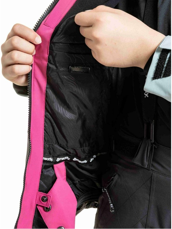 Meatfly Meatfly dětská SNB & SKI bunda Deliah Grey Dark / Pink
