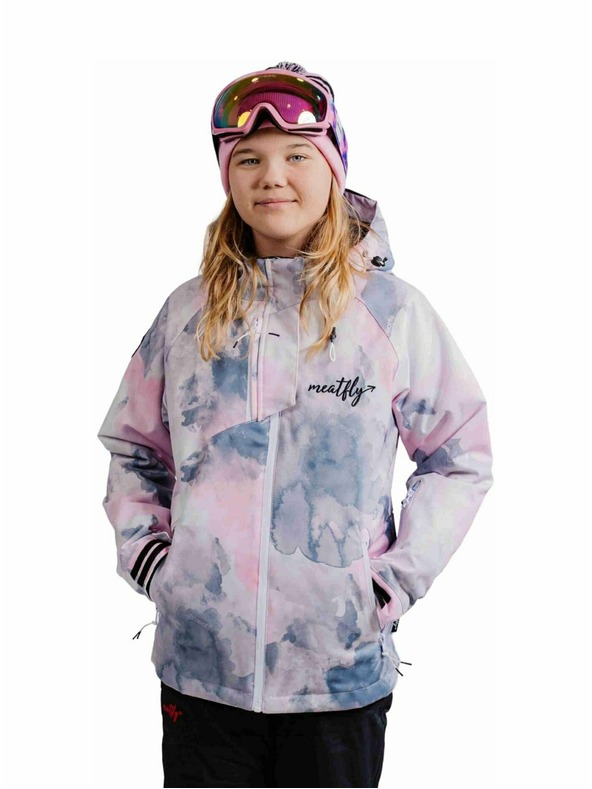 Meatfly Meatfly dětská SNB & SKI bunda Deliah Clouds Pink
