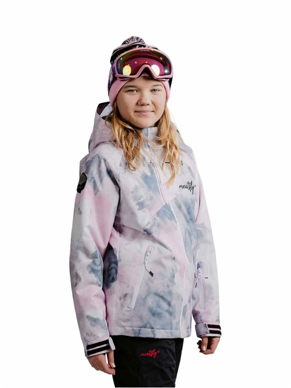 Meatfly Meatfly dětská SNB & SKI bunda Deliah Clouds Pink