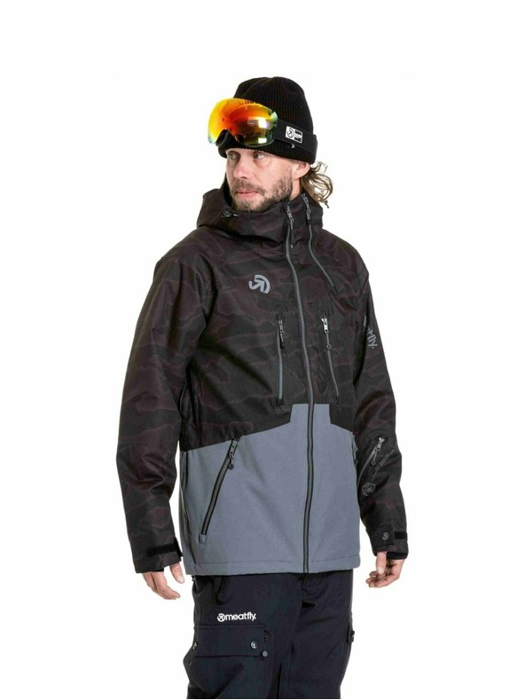 Meatfly Meatfly pánská SNB & SKI bunda Cronos Morph Black