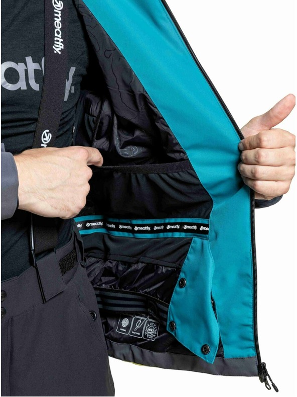 Meatfly Meatfly pánská SNB & SKI bunda Shader Hb Blue / Lime