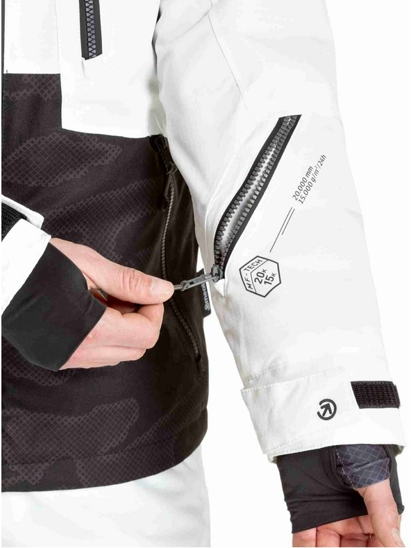 Meatfly Meatfly pánská SNB & SKI bunda Cronos White / Morph Black